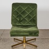 A Green Velvet Swivel Chair - 2