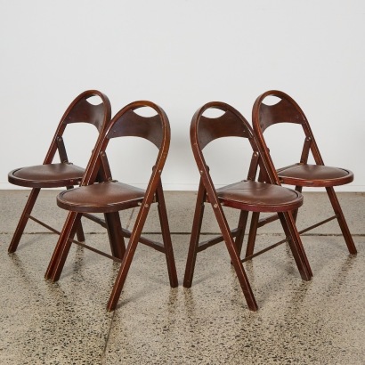 A Set of Four Thonet B751 Folding Chairs c.1920s