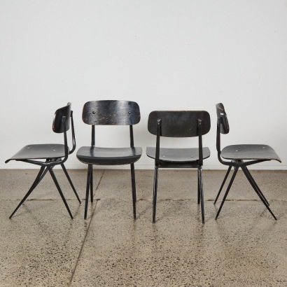 A Set of Four European Plywood Chairs