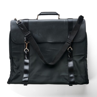 Louis Vuitton, Green Nylon / Black Leather Taiga Garment Carrier
