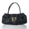 Celine, Black Leather Buckle Shoulder Bag