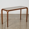 A Walnut and Glass Hall Table