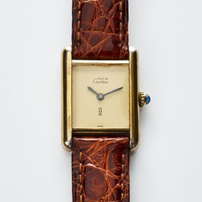 Vermeil, Cartier, Must de Cartier Tank Hand-wound Wristwatch, circa 1979