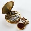 18ct Yellow Gold, Swiss Made Pocket Watch, retailed by W.McFerran Manchester with 18ct Rose Gold Carnelian / Mother-of -Pearl Compass Swivel Fob Set - 5