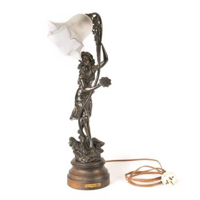Bronze Art Nouveau Style Lamp 'La Dance'