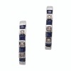 Pair of 9ct White Gold, Sapphire / Diamond Huggie Earrings