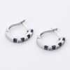 Pair of 9ct White Gold, Sapphire / Diamond Huggie Earrings - 2