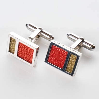 Manop Rachote, Sterling Silver Cufflinks with Box