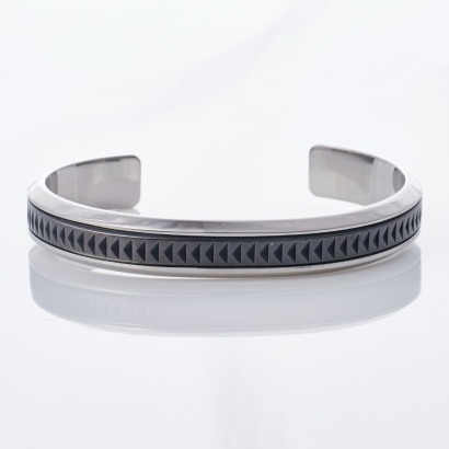 Tiffany & Co. Paloma Picasso Caliper Steel x Titanium Cuff Bangle with Box