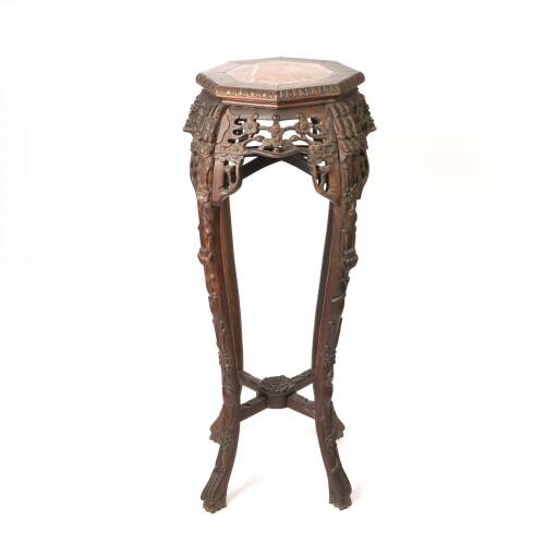 A Chinese Hardwood Plant Stand C. 1900
