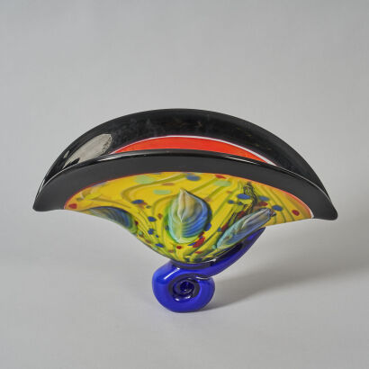 A Spectacular Art Glass Shell Vase