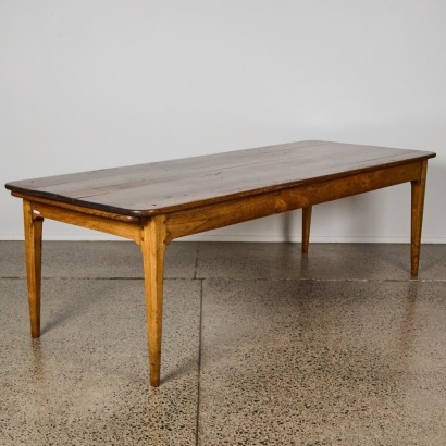 An Antique French Oak Plank Top Dining Table