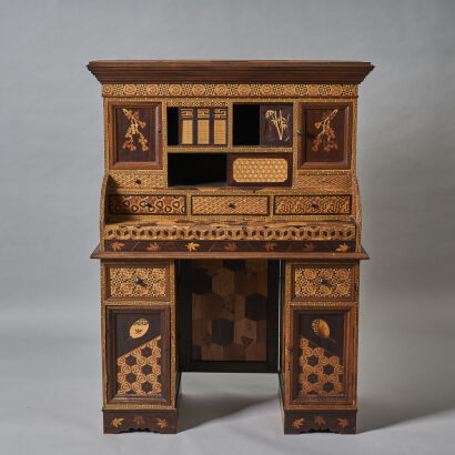 An Impressive Meiji Period Inlaid Desk&nbsp;