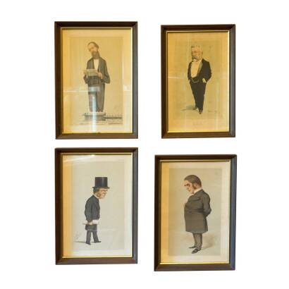 4 Framed Vanity Fair Characters