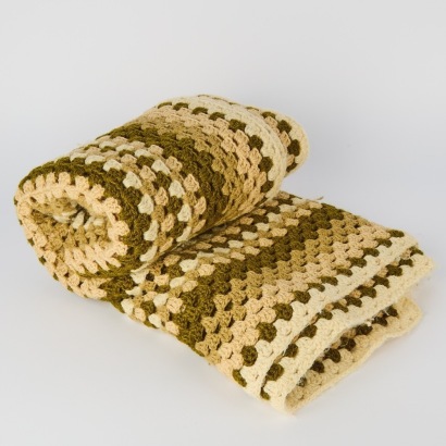 A Vintage Crochet Blanket in Green Tones
