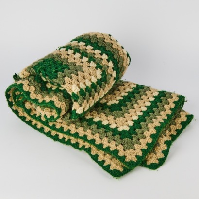 A Vintage Crochet Blanket in Green Tones
