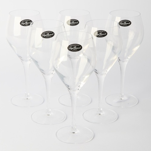 A set of six Luigi Bormioli Wine Glasses
