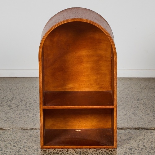 A Curved Wood Shelf Unit