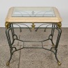 Metal and Marble Square Table With Glass and Bronze Feet - 2