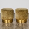 A Pair of Contempoary Velvet Poufs