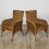 A pair of Rattan and Metal Armchairs