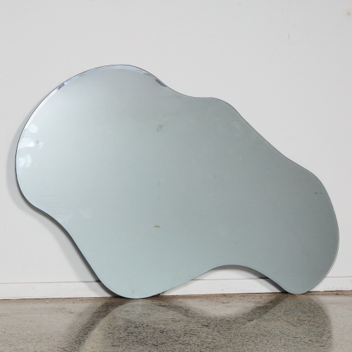 A Modern Biomorphic Full Legnth Wall Mirror with Bevelled Edges