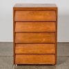 A Mid Century Solid Wood Five Drawer Storage Unit