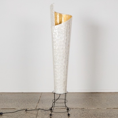 A Retro Capis Shell Floor Standing Lamp