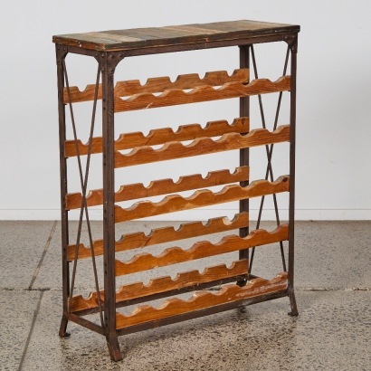 A Rustic Wine Bottle Holder Made From Reclaimed Timber