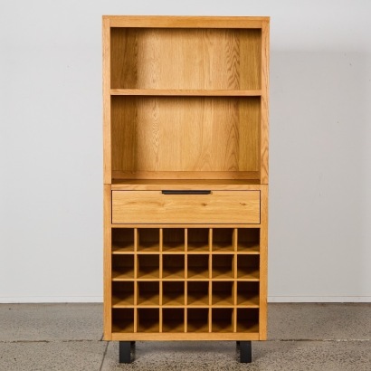 A Kitchen Storage Unit Made From Solid Oak