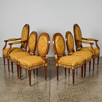 A Set of French Empire Style Dining Chairs