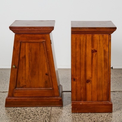 A Pair of Architectural Bedside Cabinets