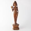 A Carved Wooden Figure of a Young Indonesian Girl