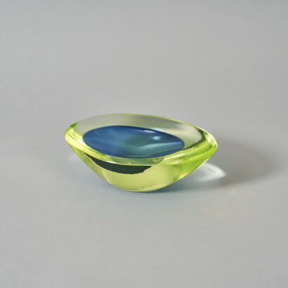 A Midcentury Sommerso Glass Dish