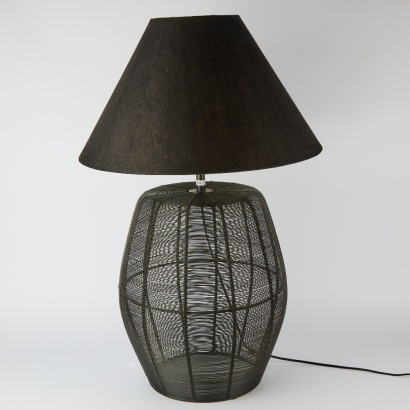A Marseille Woven Lamp with Shade