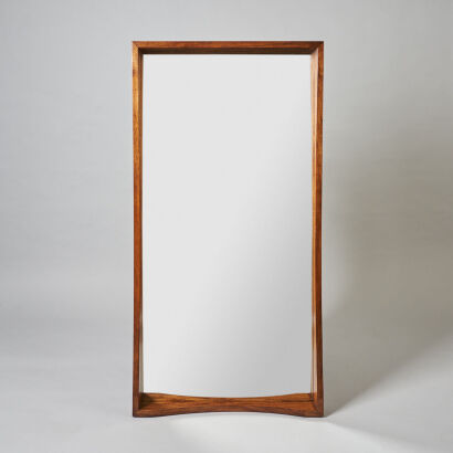 A Large Rosewood Midcentury Mirror