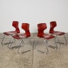 A Set of Four Flototto Style Stacking Plywood Chairs