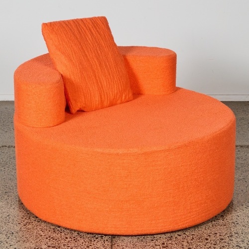 A Orange Circular Loveseat Armchair