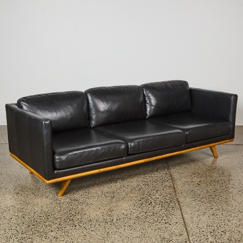 A Three Seater Leather Sofa