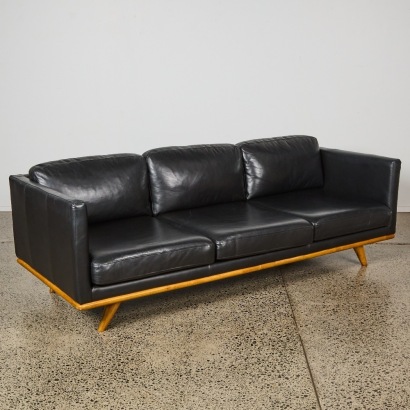 A Three Seater Leather Sofa