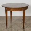 An Antique Half Round Hall Table, Folds Into Inlaid Chess Board Table - 3