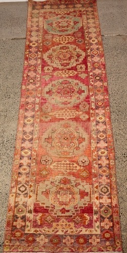 A Hand Knotted Wool Pile Pakistani Runner