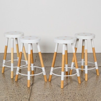A Set of Four Tim Webber Design Y Counter-Height Stools