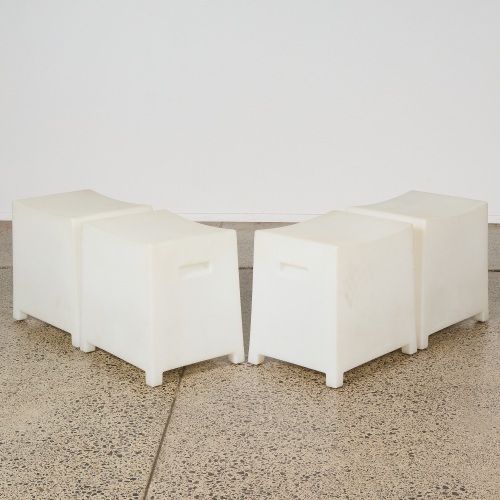 A Set of Four Roombi Indoor/Outdoor Stools