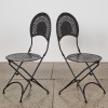 A Vintage Folding Wrought Iron French Bistro Setting - 2