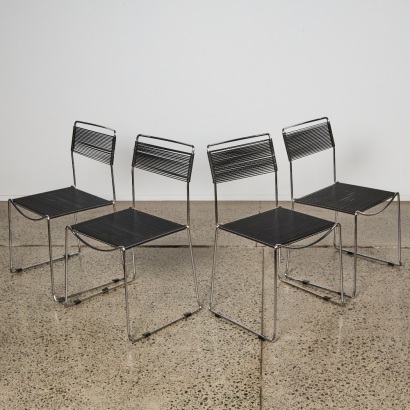A set of four iconic Spaghetti Chairs by Giandomenico Belotti for Alias Italy circa 1979