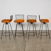 A Set of Four Mid Century Swivel Seat Stool - 2