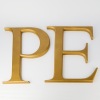 A Pair of Gold Wall Sign "PE" Letters