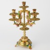 A Brass Candelabra with Handpainted Accents