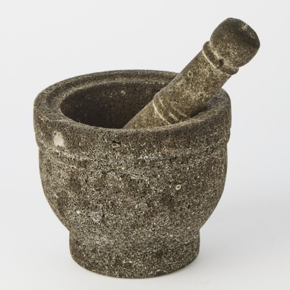 A Rough Granite Mortar and Pestle